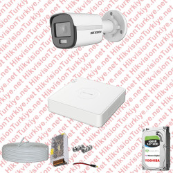 Hikvision Colorvu Gece Renkli 01 Kameralı Set 500GB Hdd